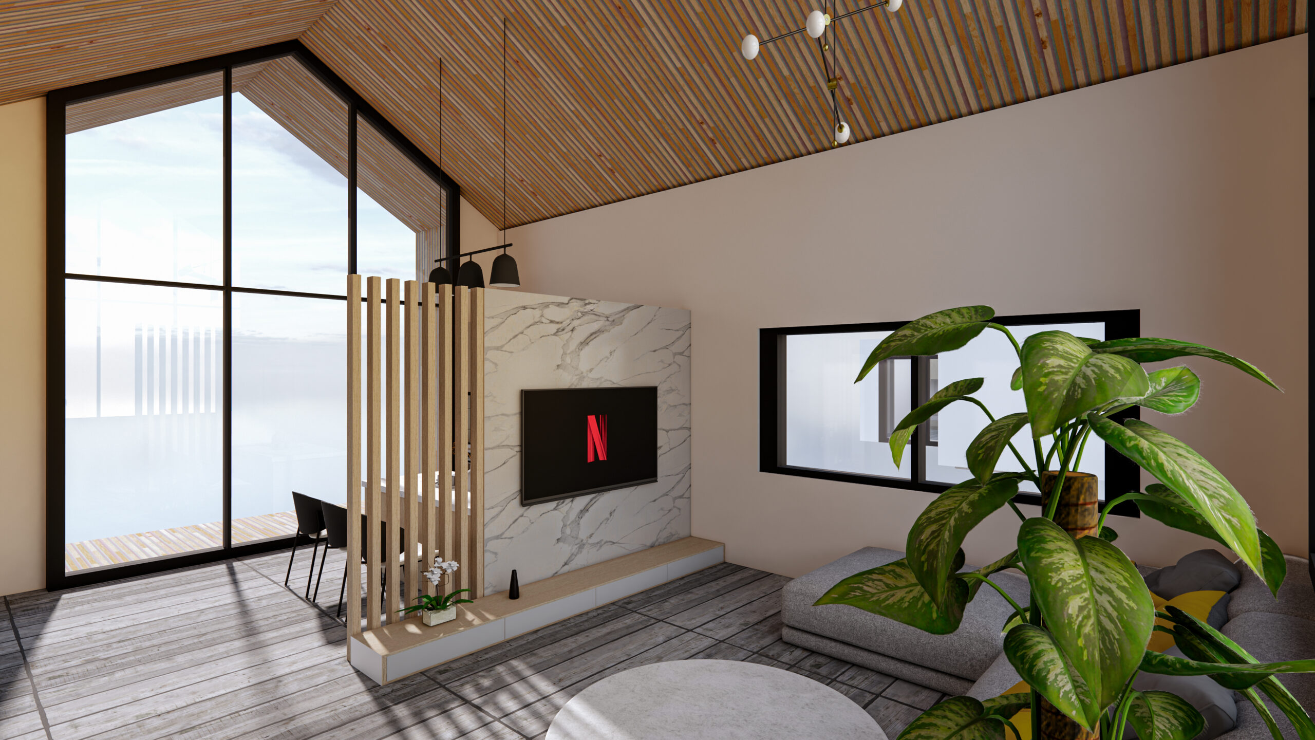 Eras Prefabrik’in oturma odası yerleşim planı